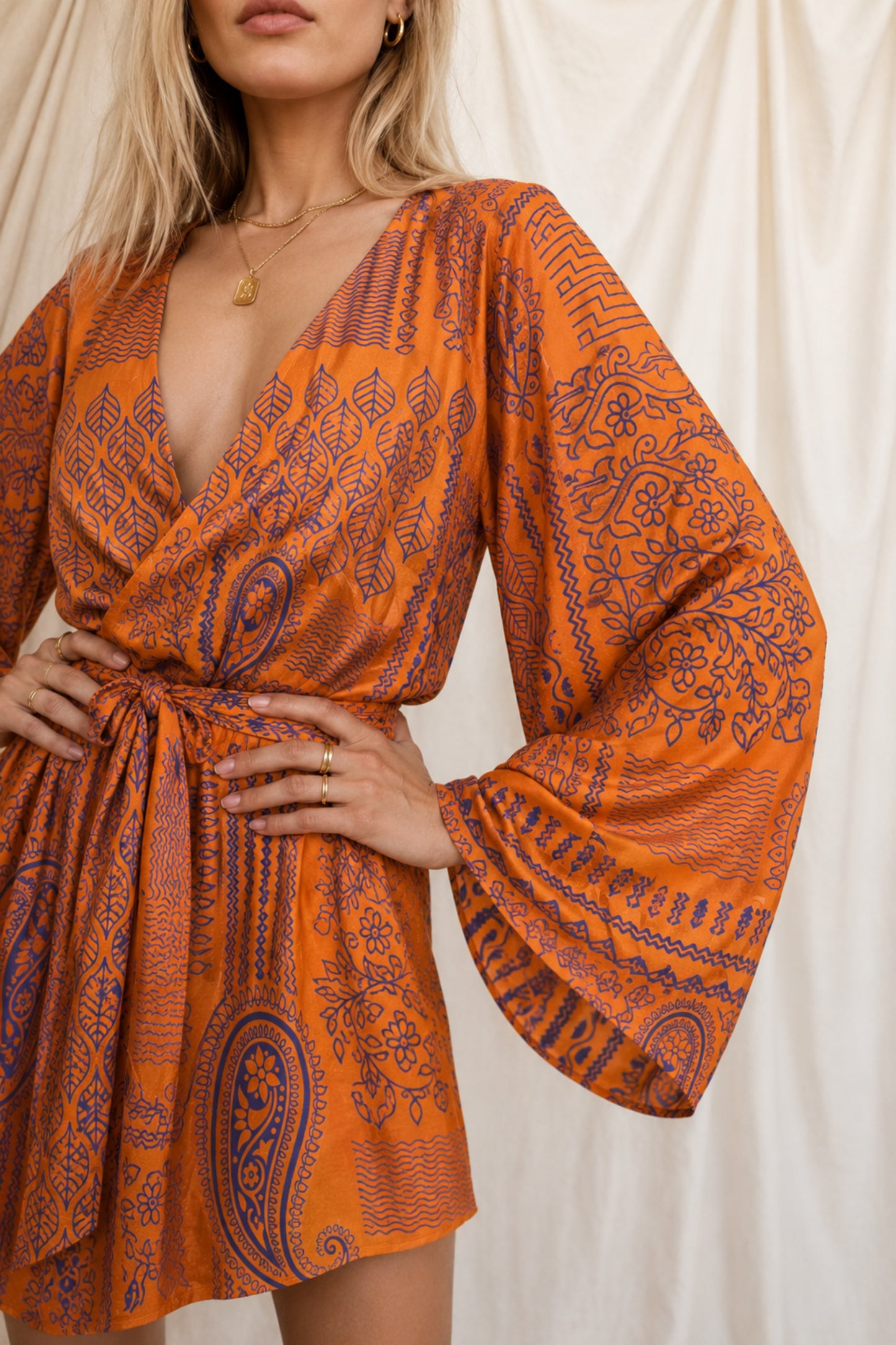RADIATE SOLARA Reclaimed Silk Kimono Dress Set