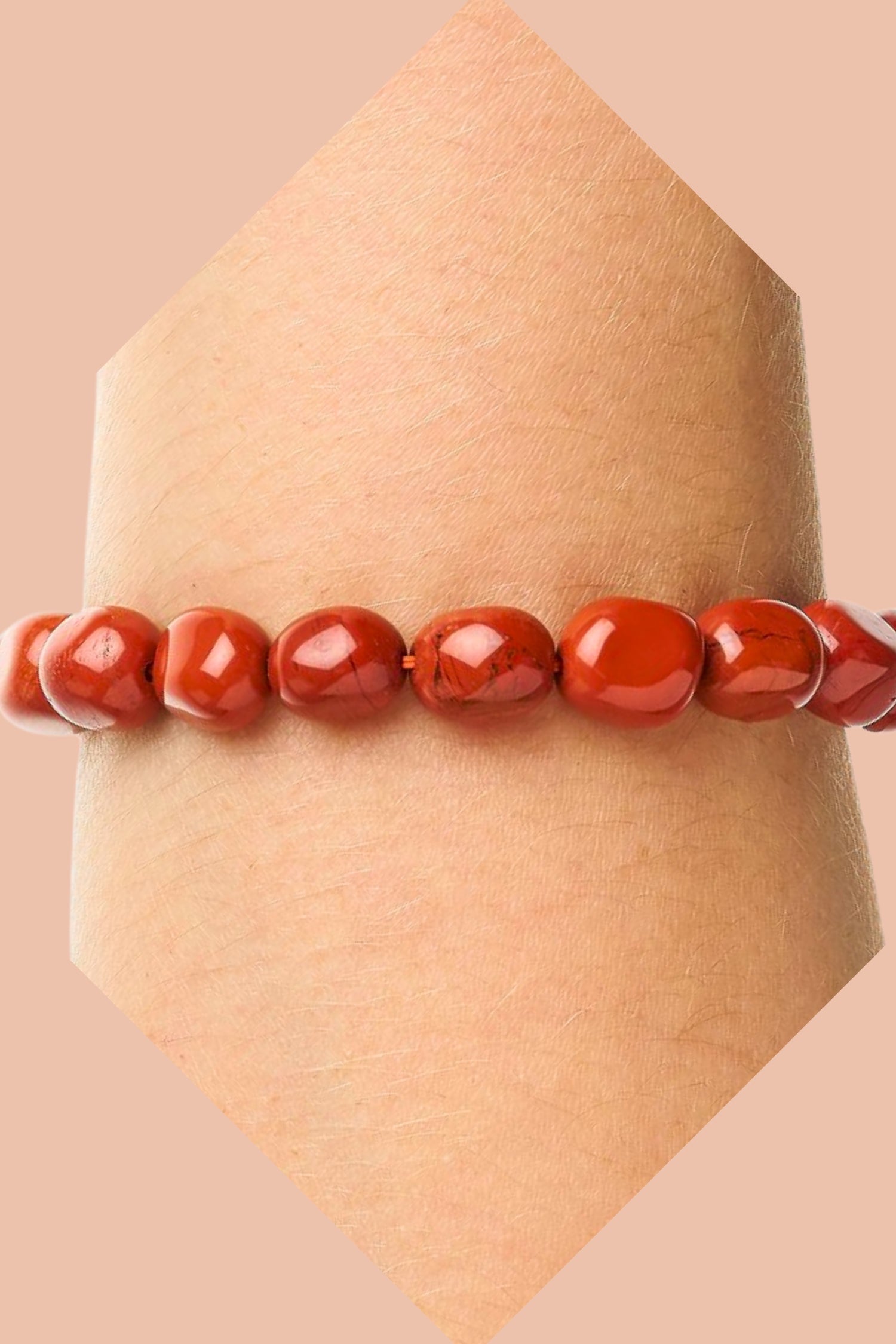 ETHICALLY SOURCED RED JASPER CRYSTAL BRACELET BY MERAKI BEACH. WEAR YOUR ENERGY COLLECTION.