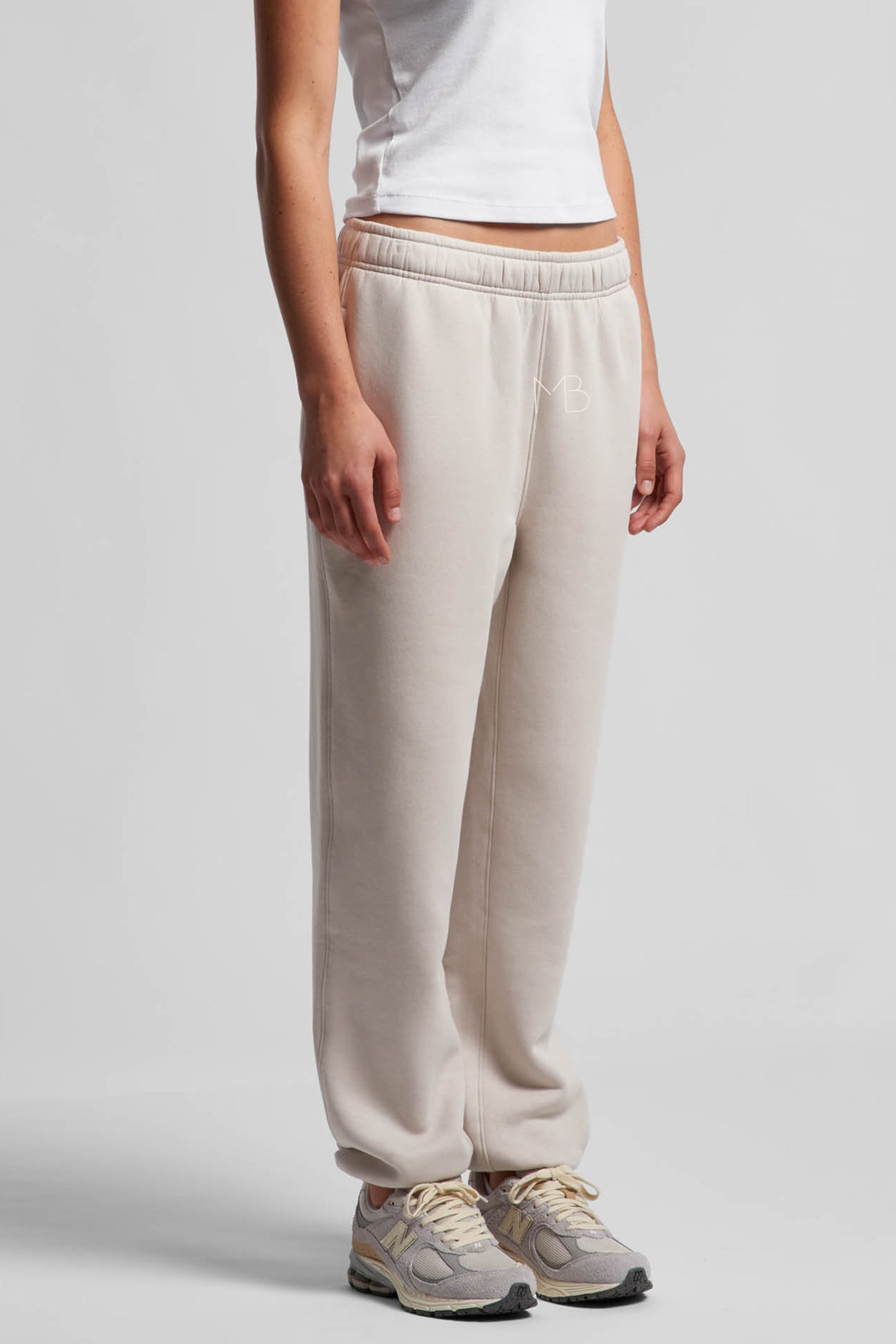 REVA Recycled Relax Joggers by Meraki Beach – sustainable cotton fleece joggers in Bone