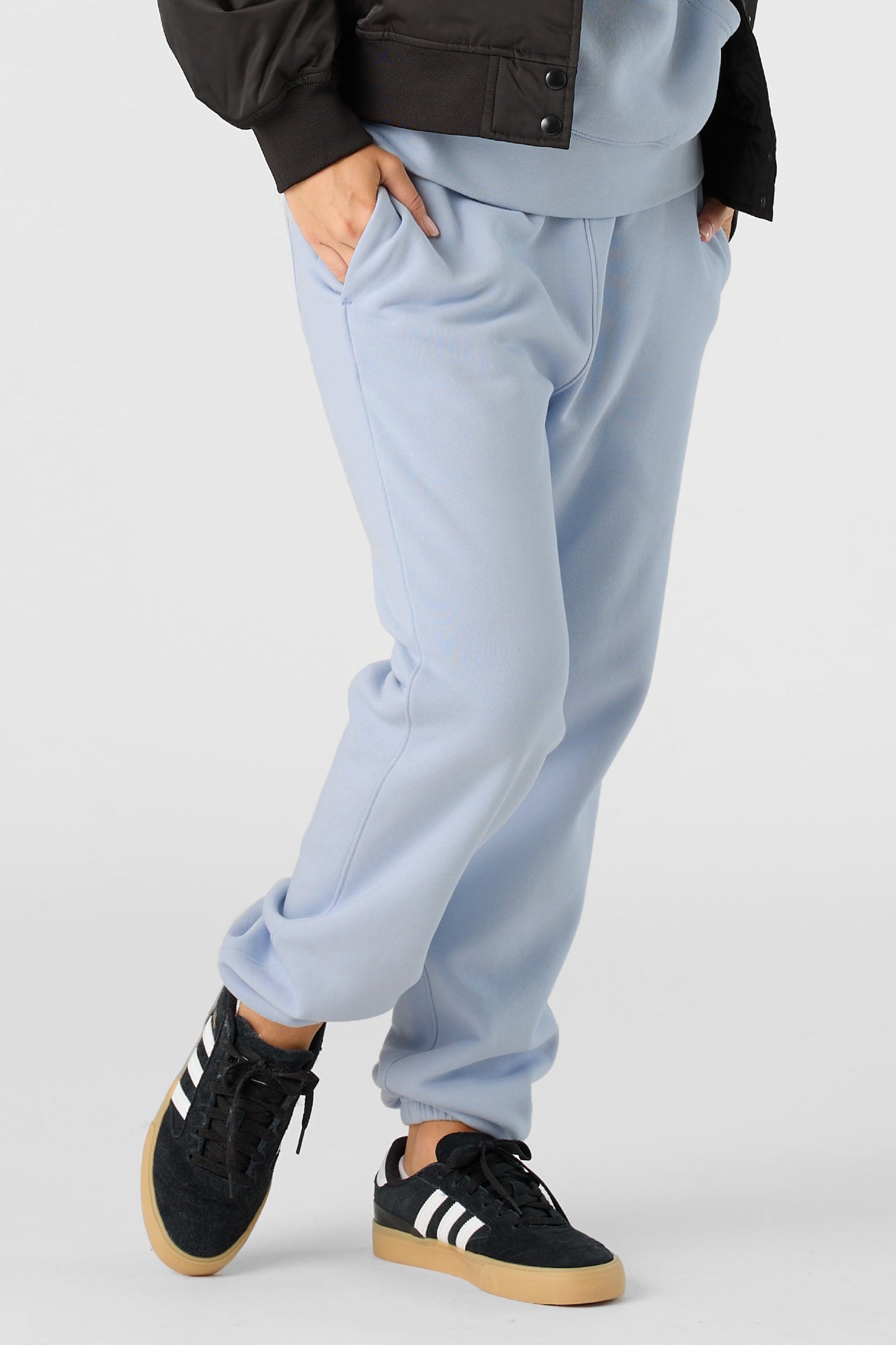 REVA Recycled Relax Joggers by Meraki Beach – sustainable cotton fleece joggers in Powder Blue