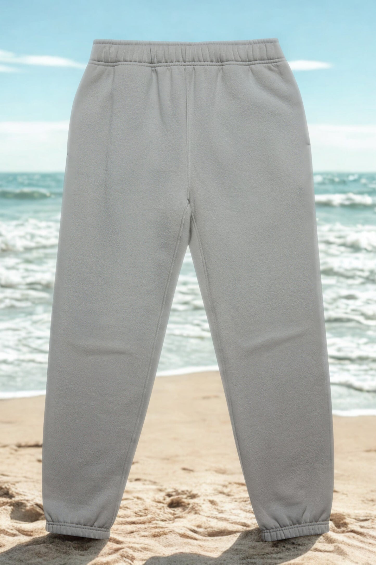 REVA Recycled Relax Joggers by Meraki Beach – sustainable cotton fleece joggers in Storm grey
