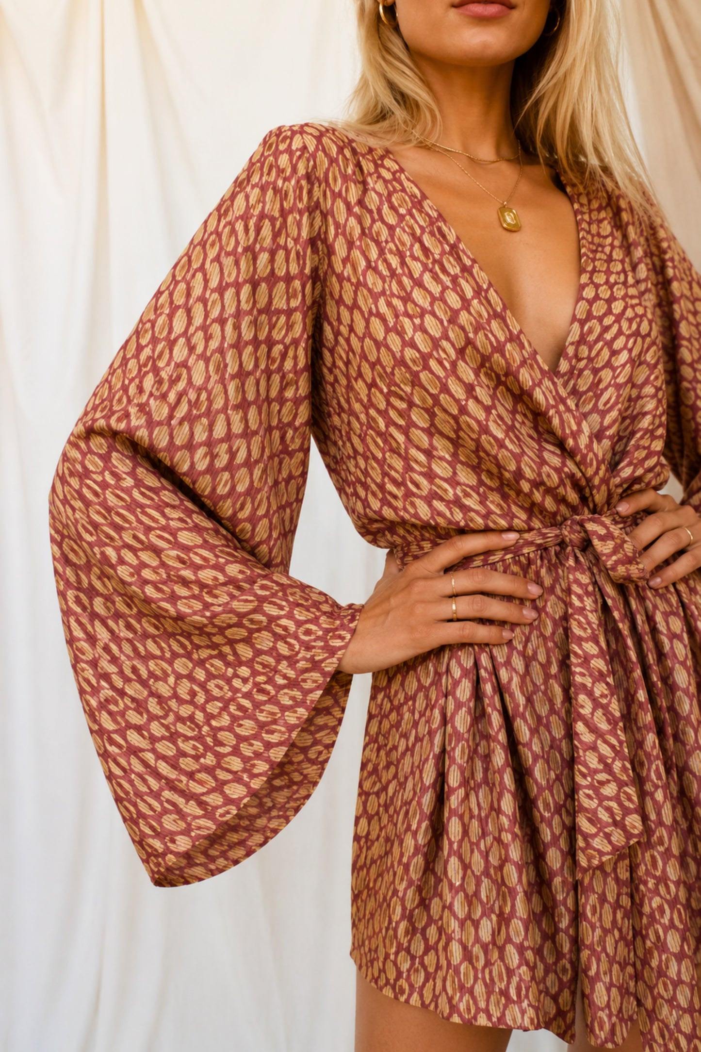 ROOT SOLARA Reclaimed Silk Kimono Dress Set