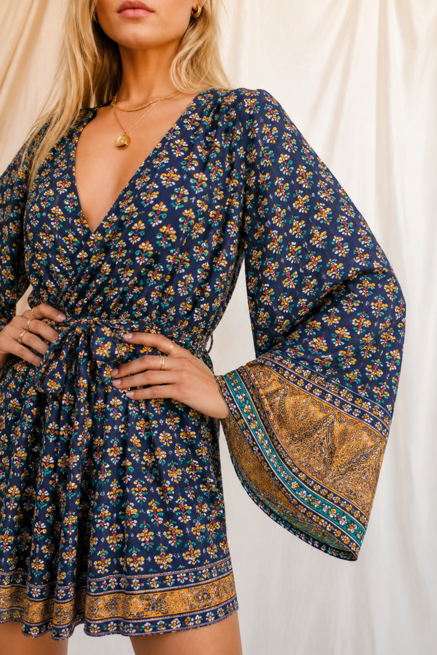 ROOT SOLARA Reclaimed Silk Kimono Dress Set