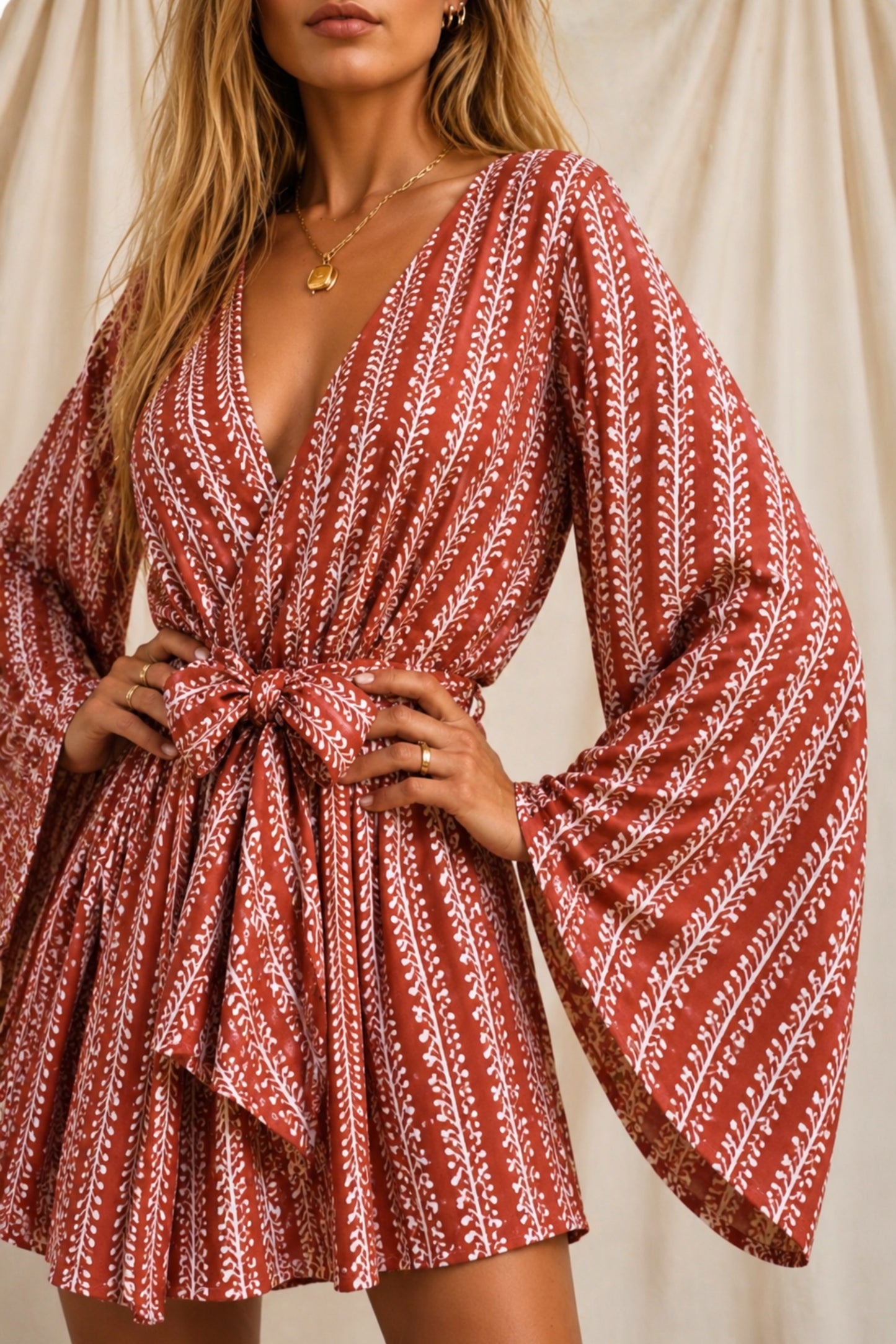 ROOT SOLARA Reclaimed Silk Kimono Dress Set
