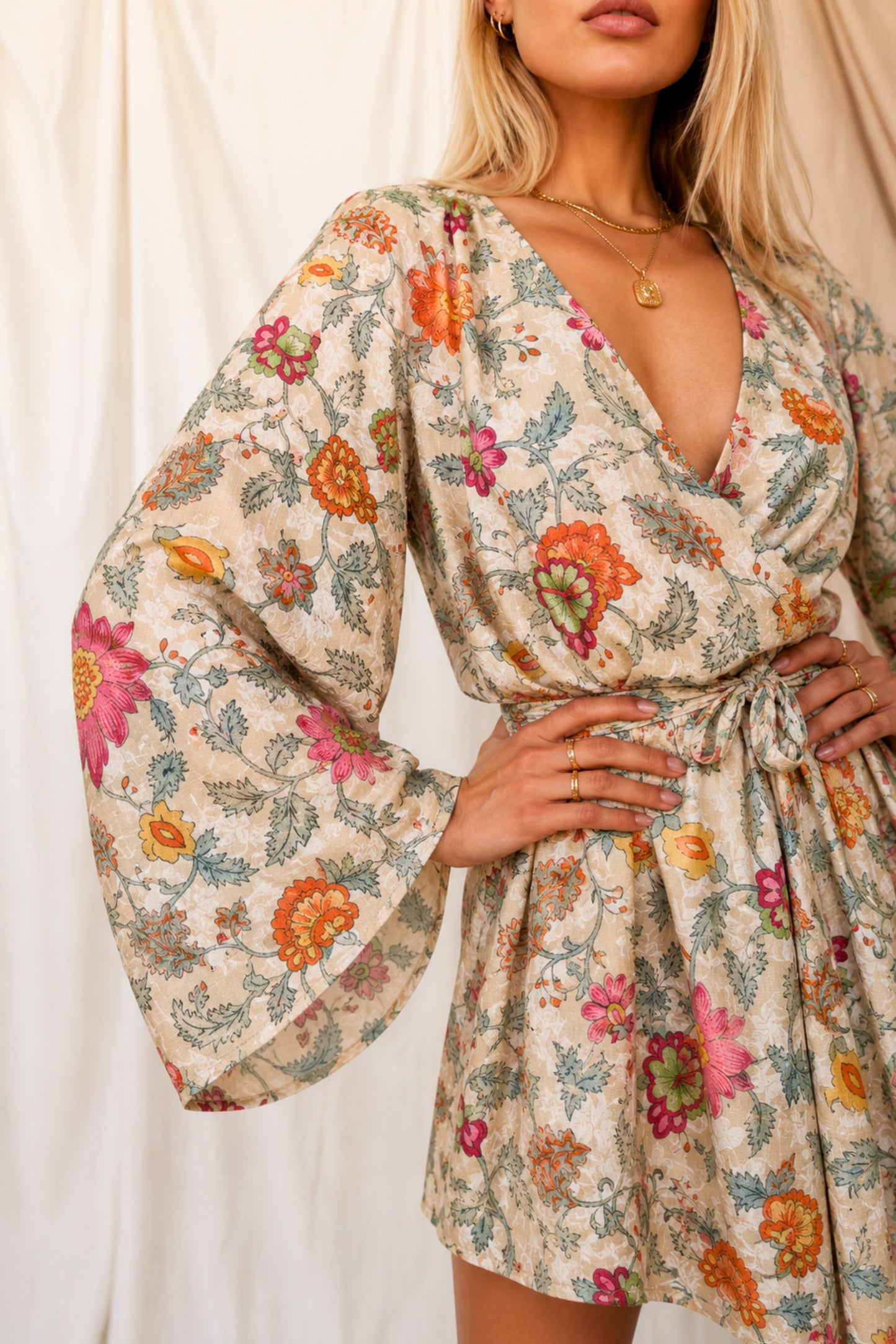 ROOT SOLARA Reclaimed Silk Kimono Dress Set