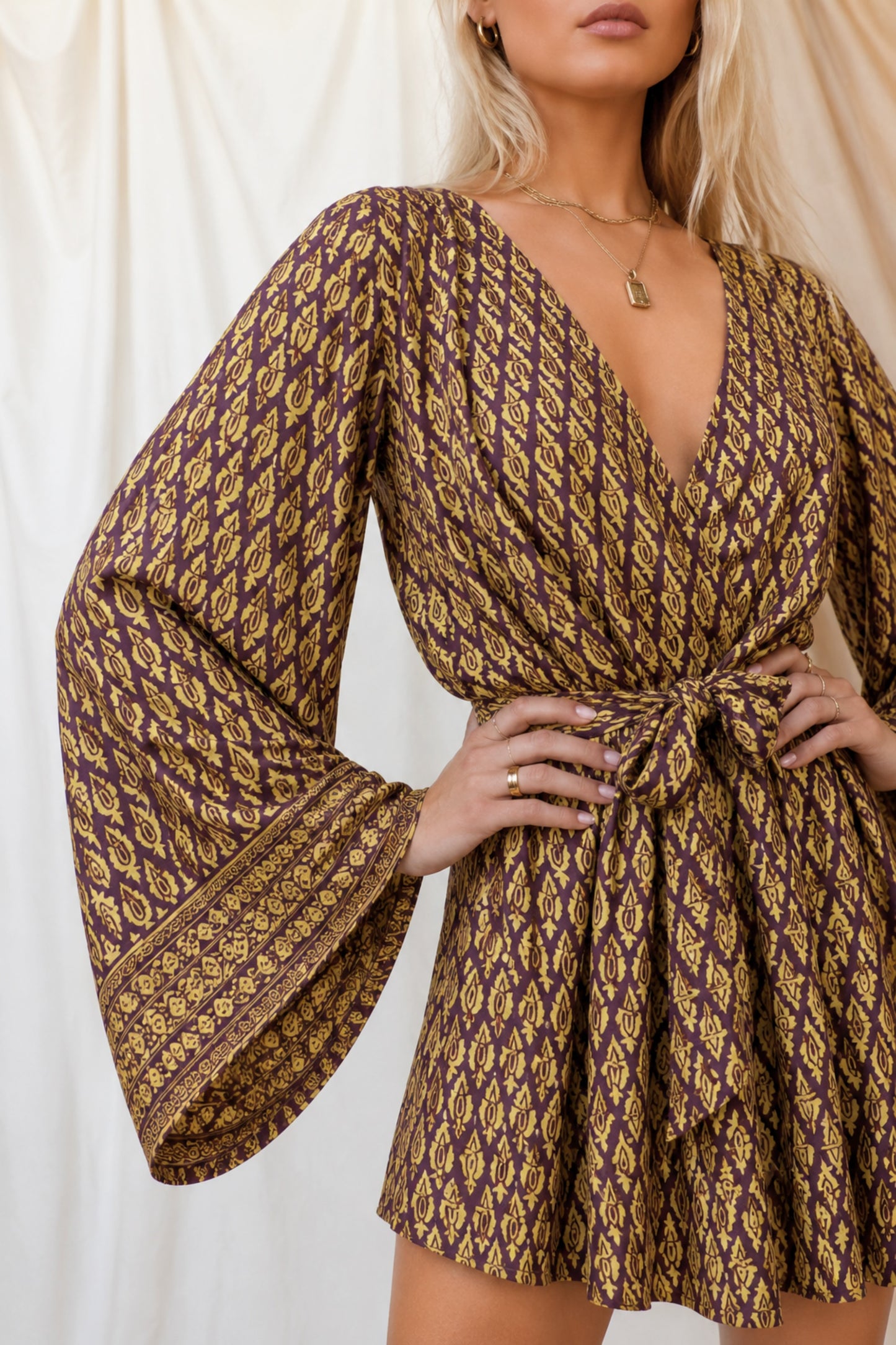 ROOT SOLARA Reclaimed Silk Kimono Dress Set
