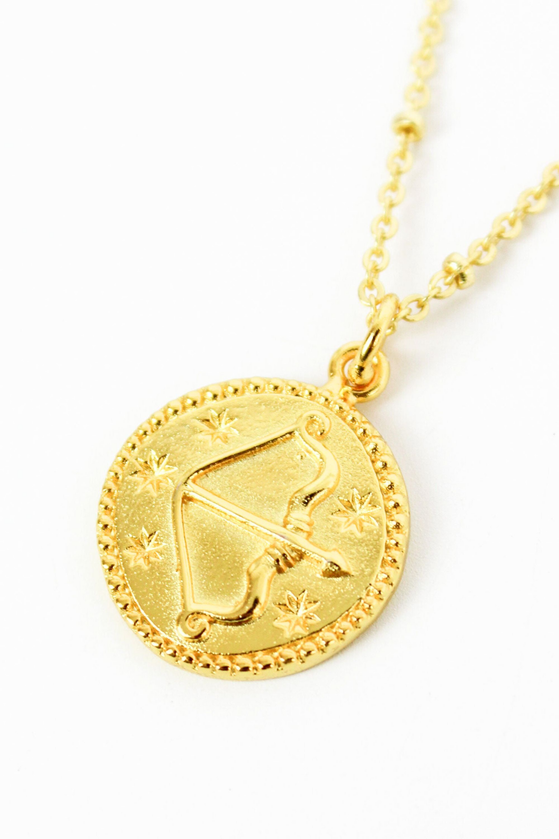 ZODIAC SAGITTARIUS GOLD PENDANT NECKLACE