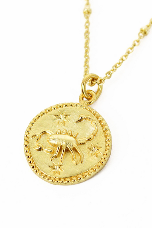 ZODIAC SCORPIO GOLD PENDANT NECKLACE