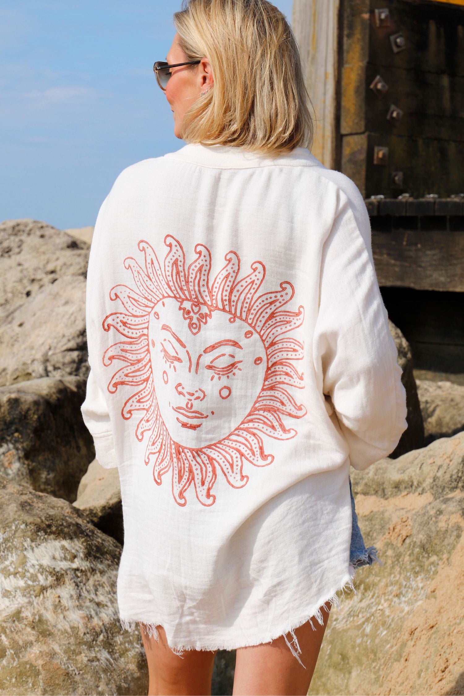 SUN GODDESS Beach Shirt | Women's Kimonos & Holiday Clothes