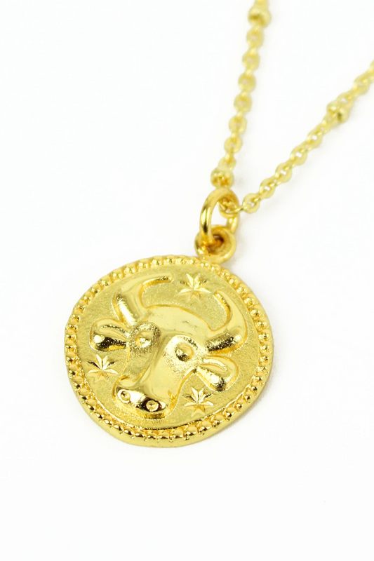 ZODIAC TAURUS GOLD PENDANT NECKLACE