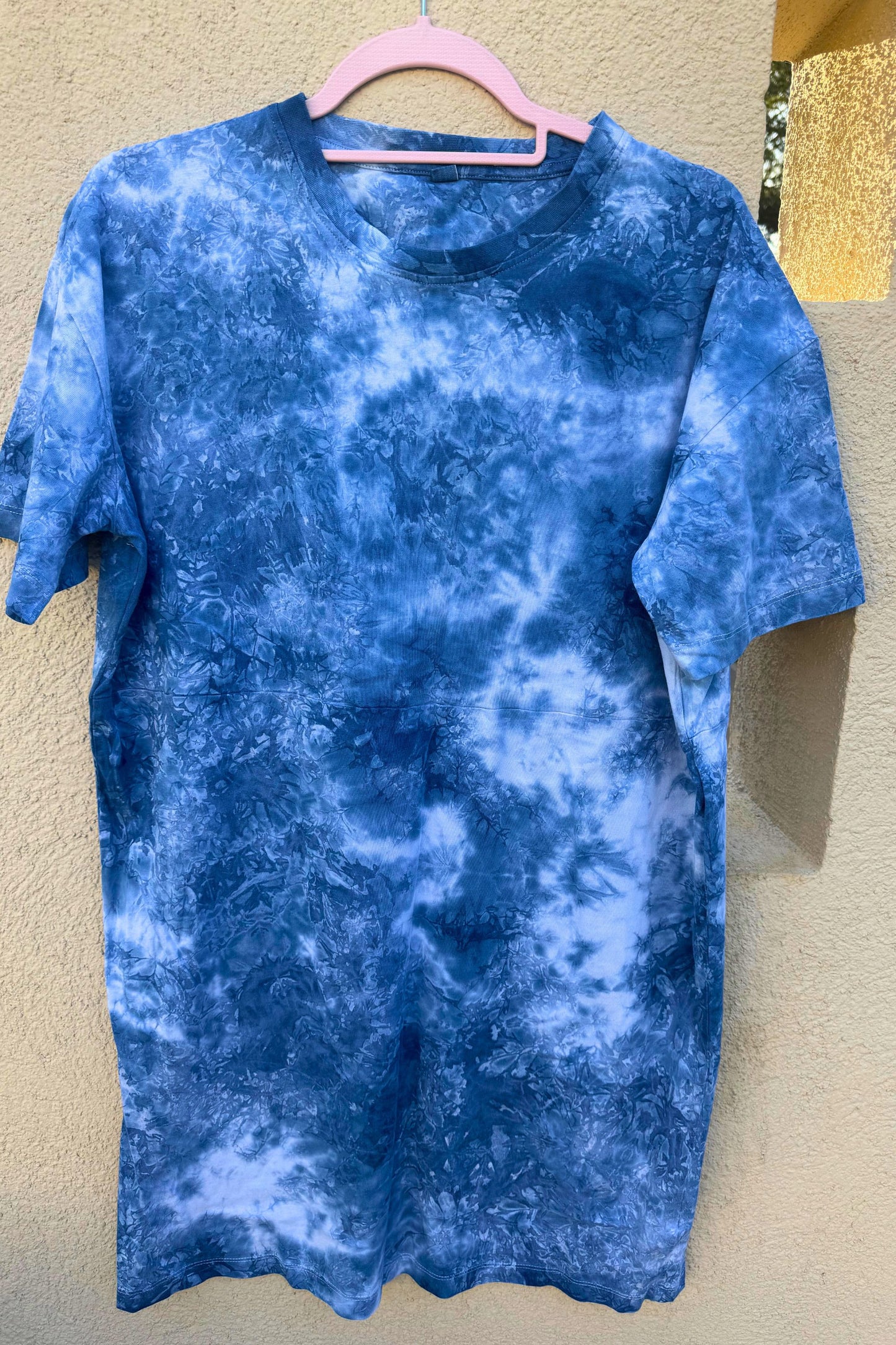 VEGA ORGANIC COTTON TSHIRT DRESS DYED WITH SHIBORI INDIGO