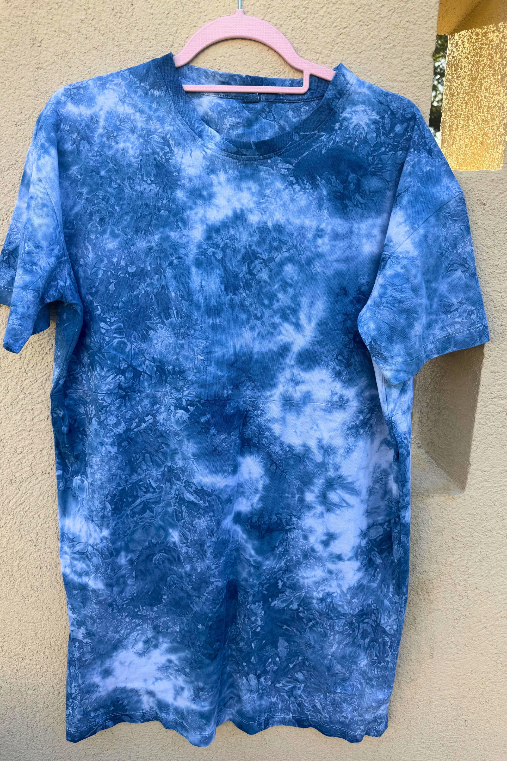 VEGA ORGANIC COTTON TSHIRT DRESS DYED WITH SHIBORI INDIGO
