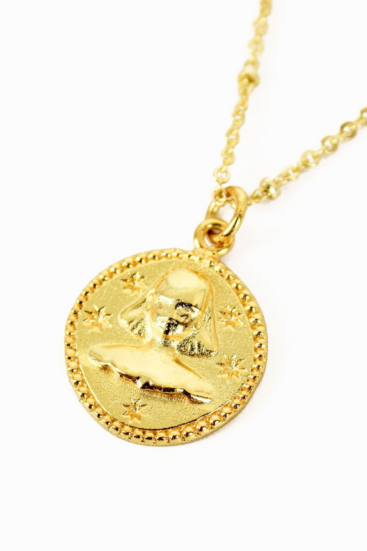 ZODIAC VIRGO GOLD PENDANT NECKLACE