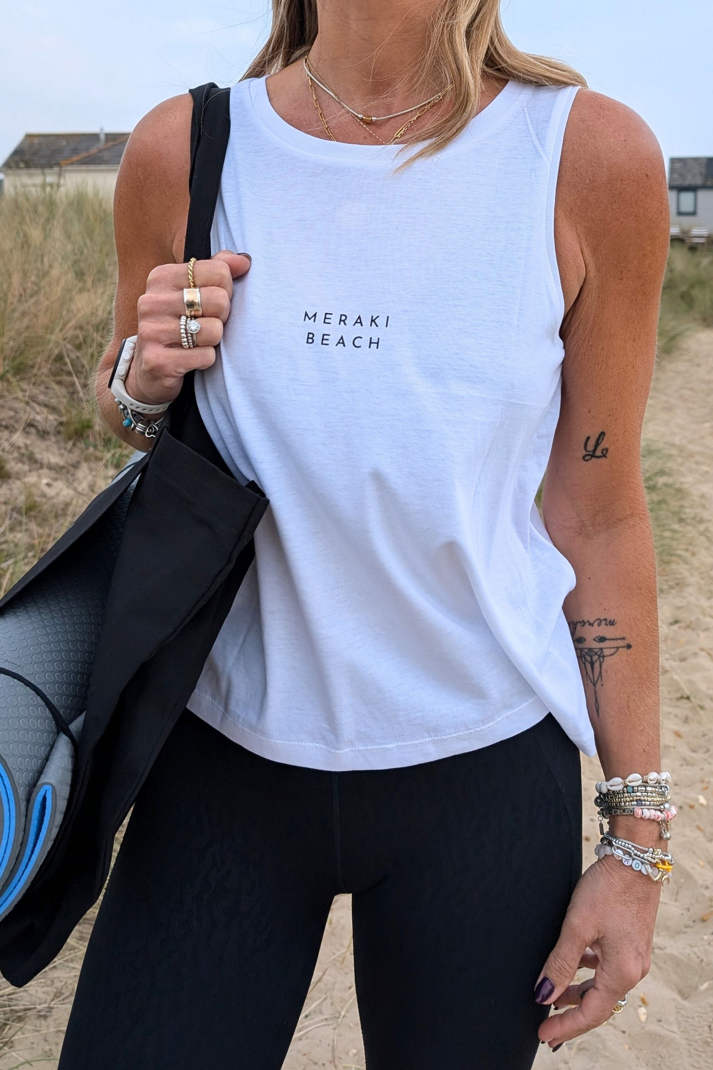ZEN YOGA VEST, ORGANIC COTTON IN WHITE