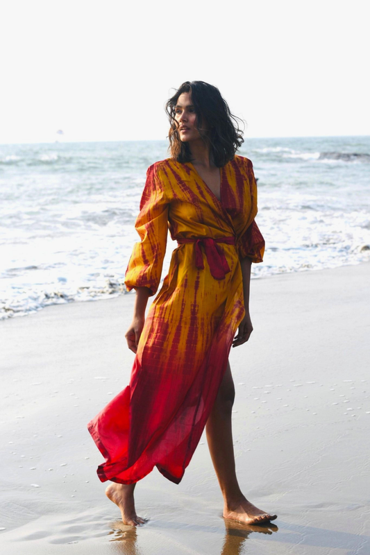 ASHA SILK KIMONO DRESS BY MERAKI BEACH