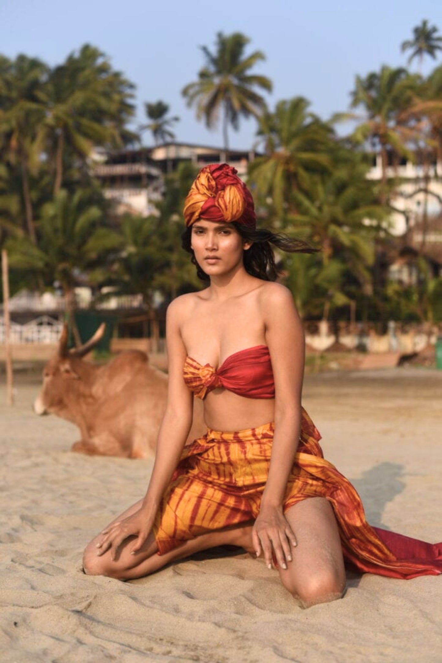 ASHA SILK TIE DYE PALAZZO PANTS BY MERAKI BEACH.
