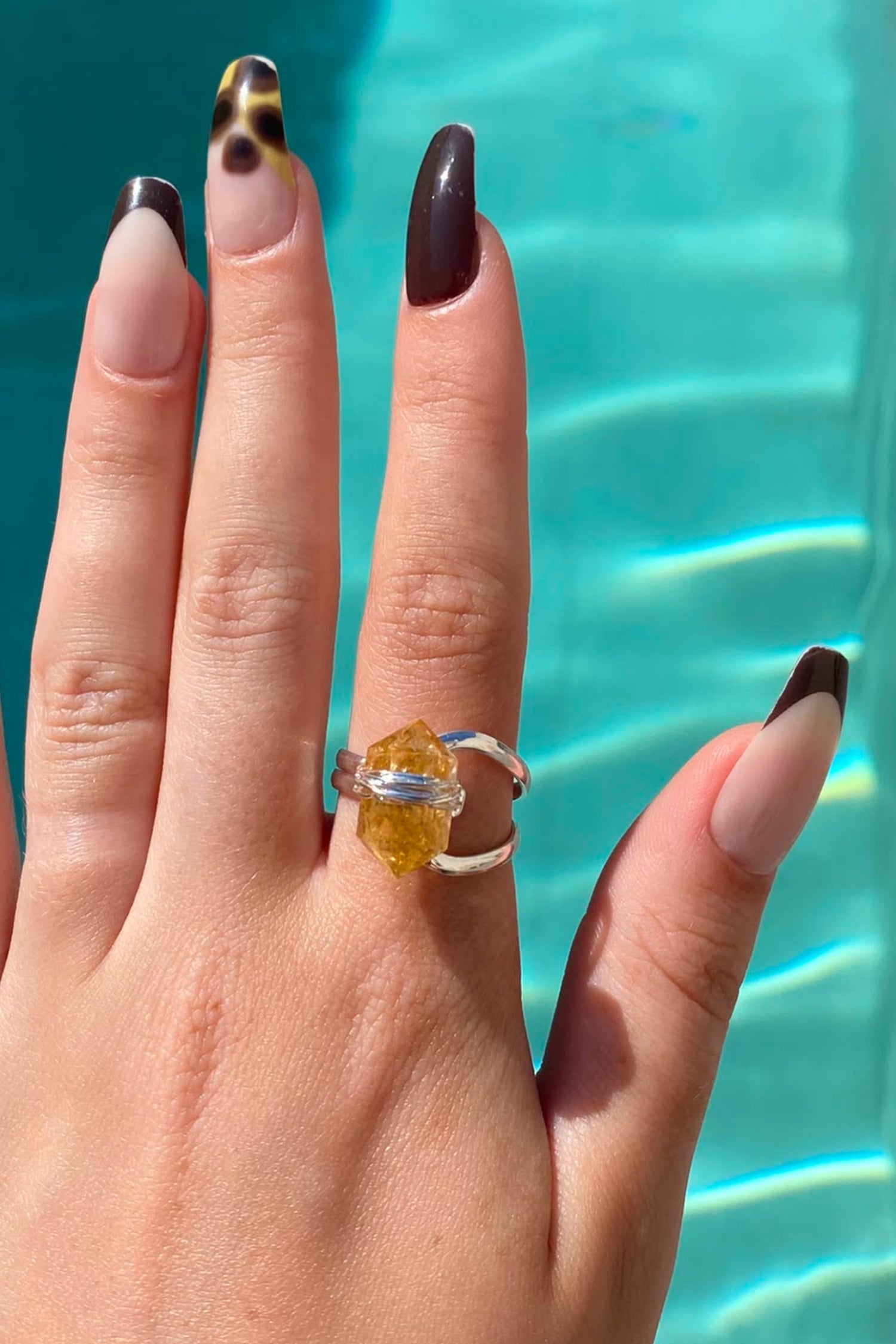 CITRINE silver plated ring by Meraki Beach  - Wear Your Energy Crystal Collection.