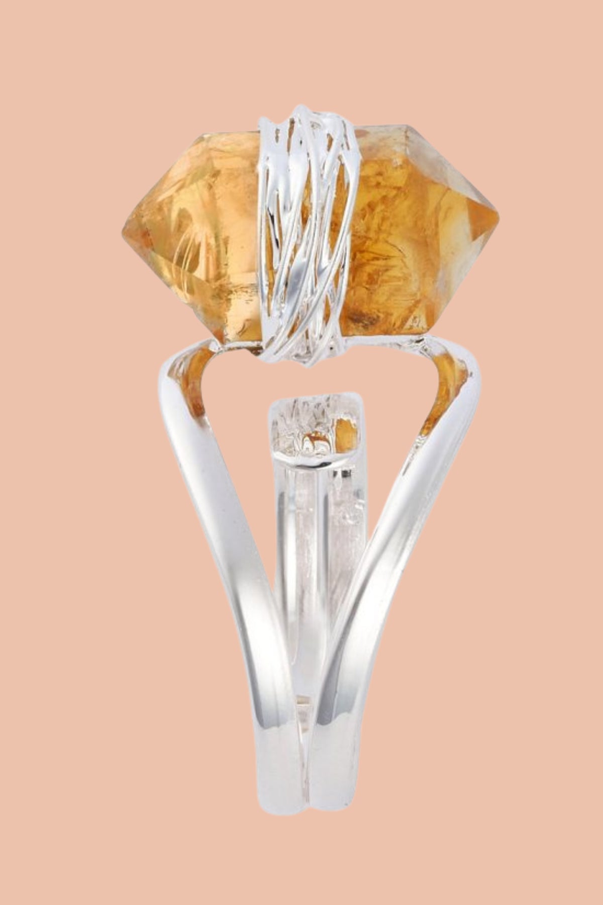 CITRINE silver plated ring by Meraki Beach  - Wear Your Energy Crystal Collection.