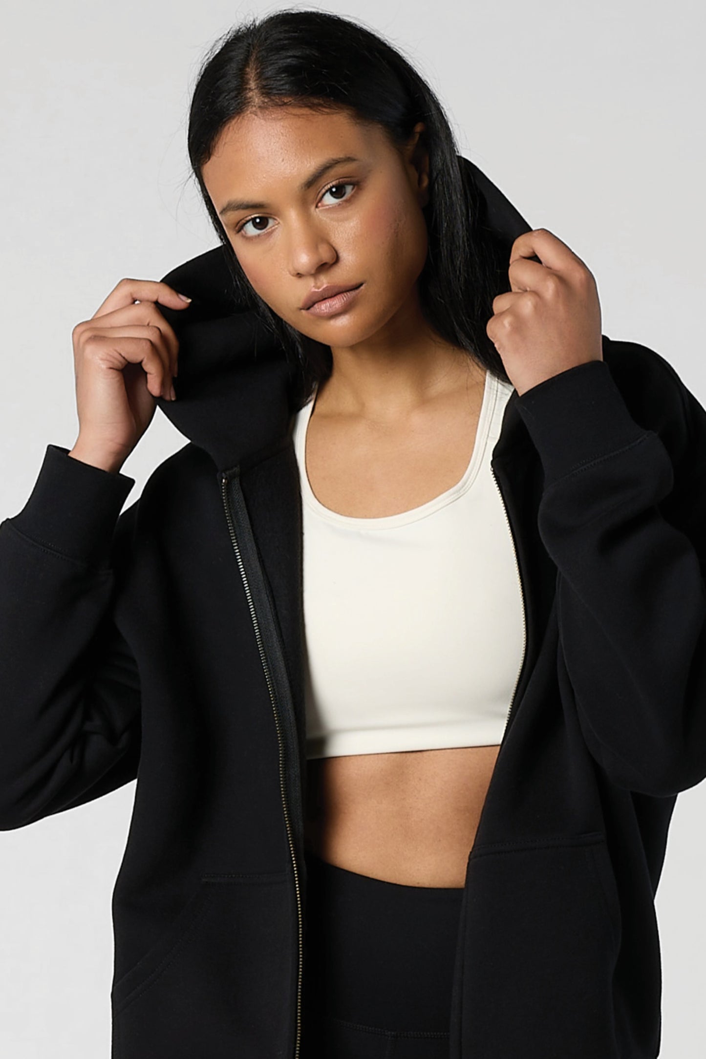 MAREA Active Bra Top in Bone – PFAS-free ethical activewear top by Meraki Beach