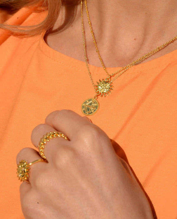 zodiac gold pendant necklace